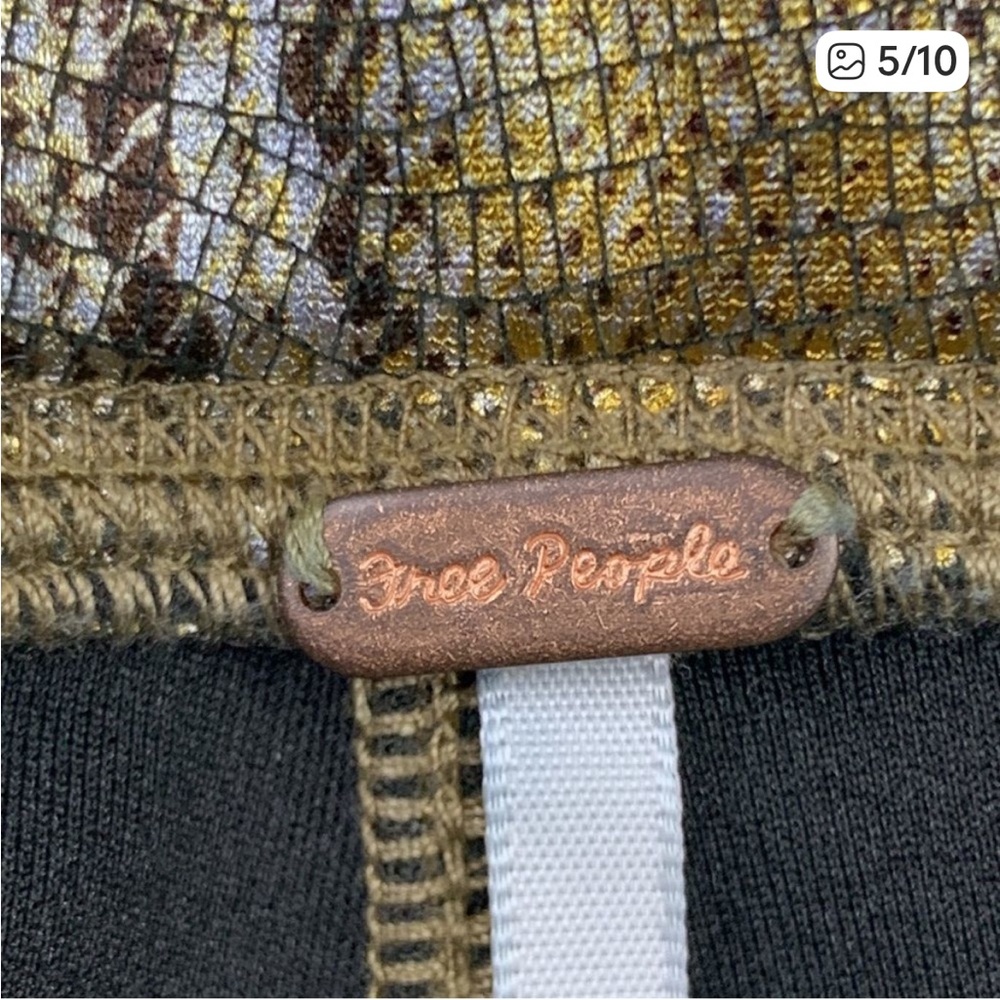 Free People Metallic Snake Print Pants size XS - Picture 5 of 14